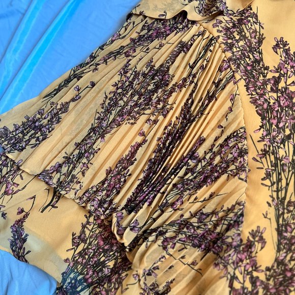 Floral / Wildflower One Shoulder Yellow and Pink Asymmetrical Dress -  XS - Picture 6 of 9